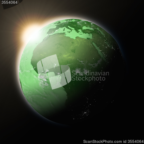 Image of Sun over Africa on planet Earth