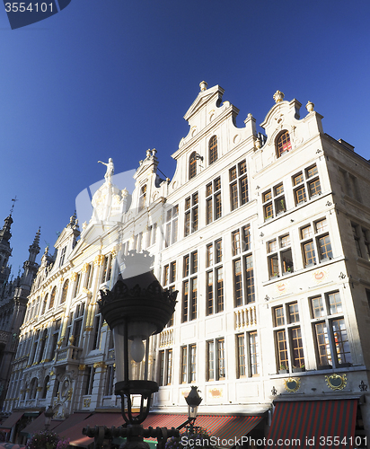 Image of guildhall in Grand Place or Grote Markt Brussels Belgium