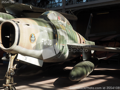 Image of f 84 f thunderstreak military antique airplane on display Royal 