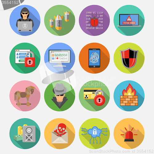 Image of Internet Security Flat Icon Set