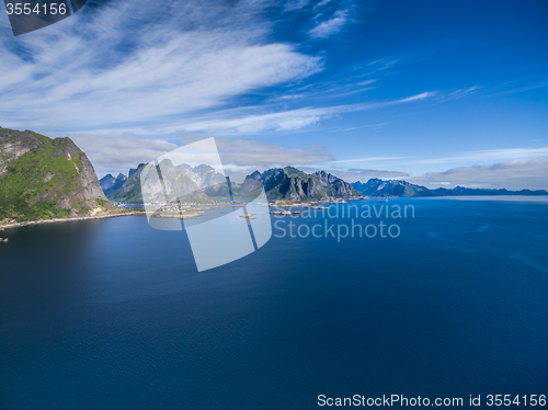 Image of Scenic panorama of Lofoten islands