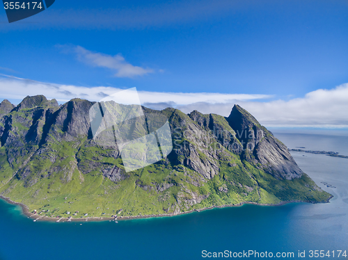 Image of Aerial Lofoten fjord