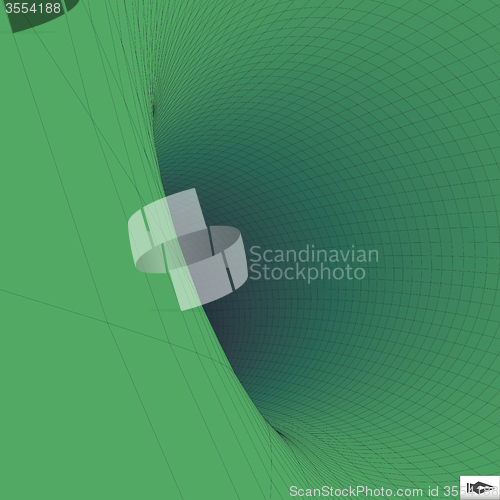 Image of Abstract 3d Surface Looks Like Funnel. Mosaic. 