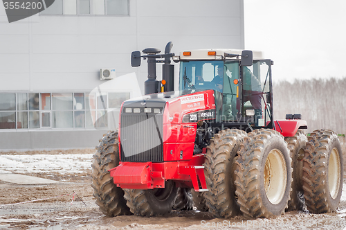Image of Test-drive of tractor on special dirt range