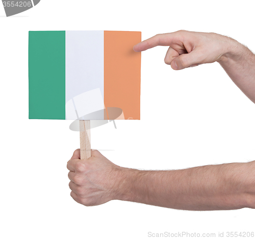 Image of Hand holding small card - Flag of Ireland