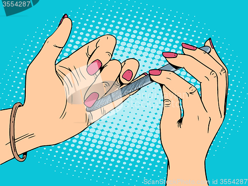 Image of Nail care beauty woman