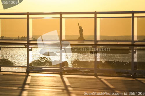 Image of View of Liberty Statue from ship