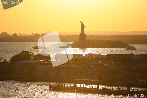 Image of Liberty Statue silhouette in New York