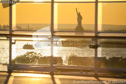 Image of View of Liberty Statue from cruise ship