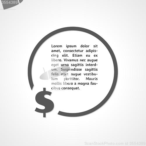 Image of dollar symbol and linear circle