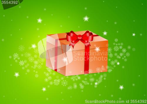 Image of orange present with red ribbon