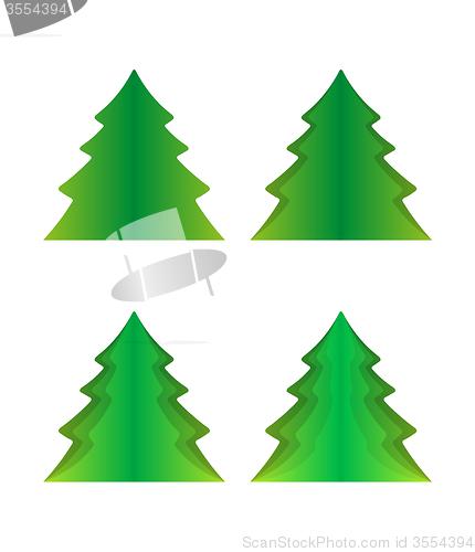 Image of four green trees