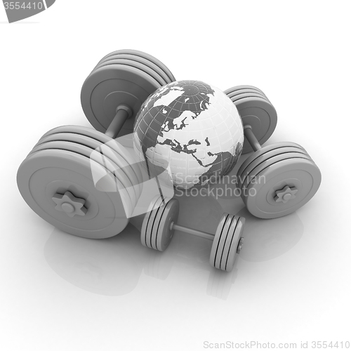 Image of dumbbells and earth