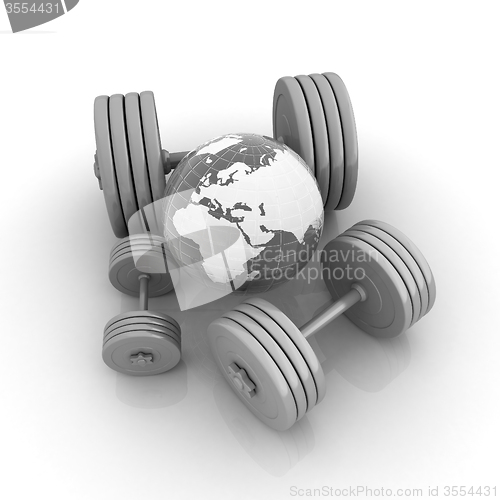 Image of dumbbells and earth