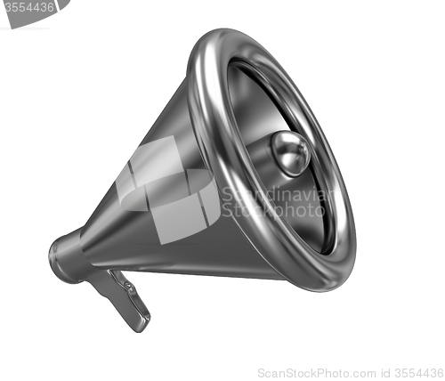 Image of Gold loudspeaker as announcement icon. Illustration on white