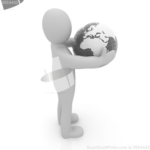 Image of 3d man and earth
