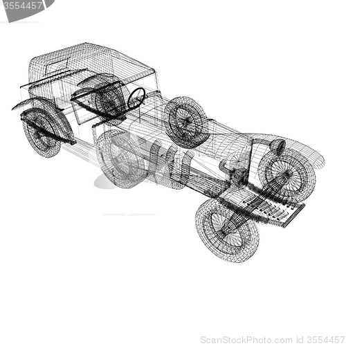 Image of 3d model retro car