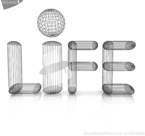 Image of 3d text \"life\"