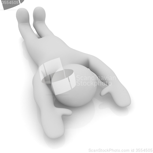 Image of 3d man isolated on white. Series: morning exercises - flexibilit