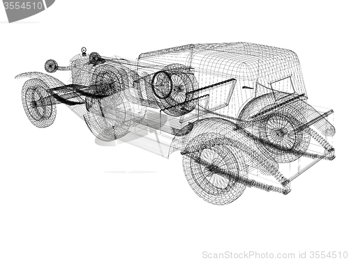 Image of 3d model retro car