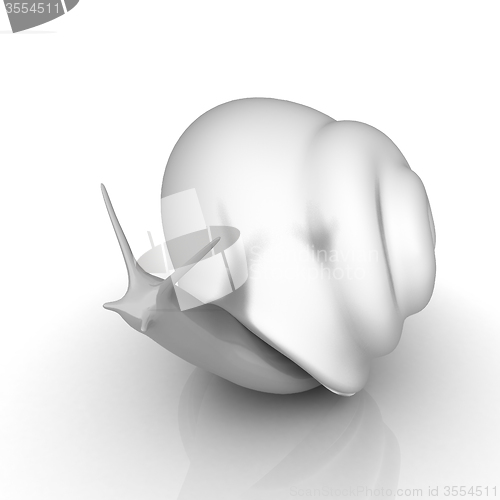 Image of 3d fantasy animal, snail on white background 