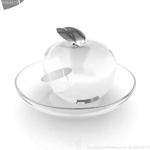 Image of Glass apple on a plate