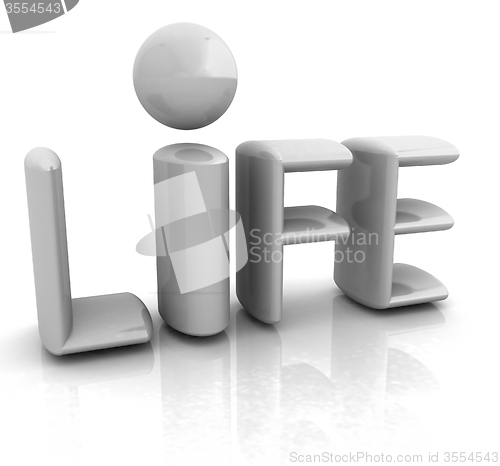 Image of 3d text \"life\"