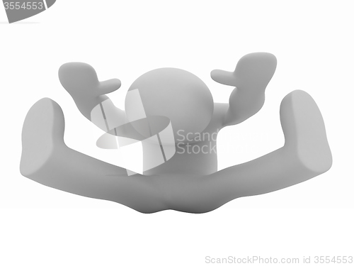 Image of 3d man isolated on white. Series: morning exercises - flexibilit