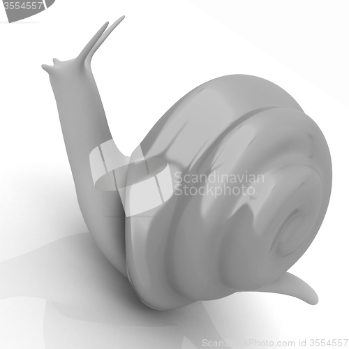 Image of 3d fantasy animal, snail on white background 