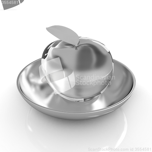 Image of Glass apple on a plate