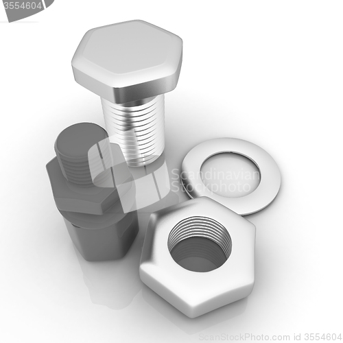 Image of bolts with a nuts and washers