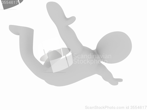 Image of Flying 3d man on white background