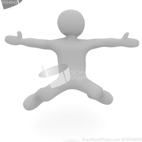Image of falling 3d man on white background