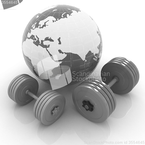 Image of dumbbells and earth