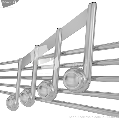 Image of 3D music note on staves