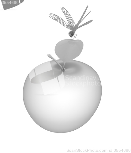 Image of Dragonfly on apple