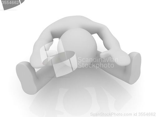 Image of 3d man isolated on white. Series: morning exercises - flexibilit