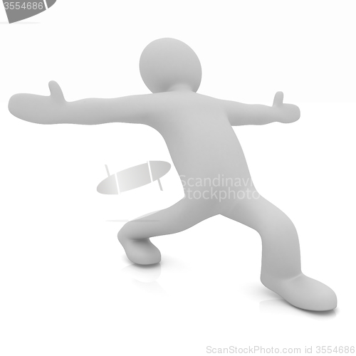Image of 3d man isolated on white. Series: morning exercises - flexibilit