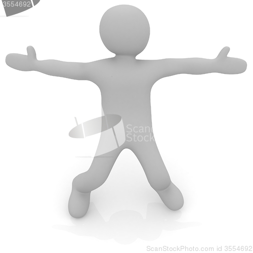 Image of 3d man isolated on white. Series: morning exercises - flexibilit