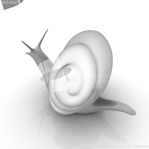 Image of 3d fantasy animal, snail on white background 