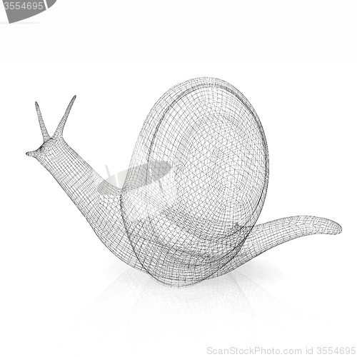 Image of 3d fantasy animal, snail on white background 