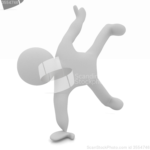 Image of 3d man isolated on white. Series: morning exercises - making pus