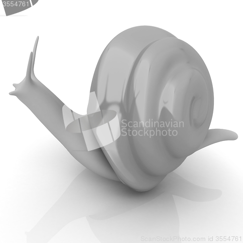 Image of 3d fantasy animal, snail on white background 