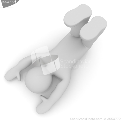Image of 3d man isolated on white. Series: morning exercises - flexibilit