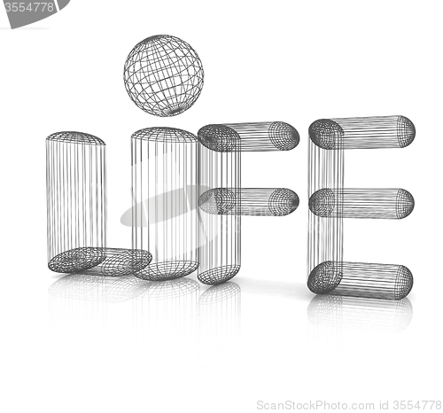 Image of 3d text \"life\"