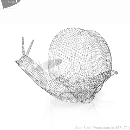 Image of 3d fantasy animal, snail on white background 