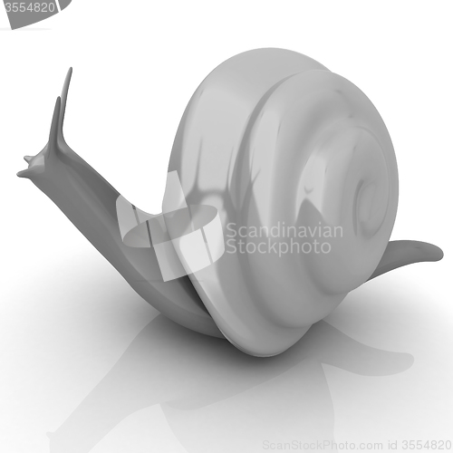 Image of 3d fantasy animal, snail on white background 