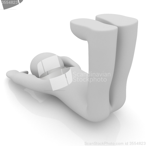 Image of 3d man isolated on white. Series: morning exercises - flexibilit