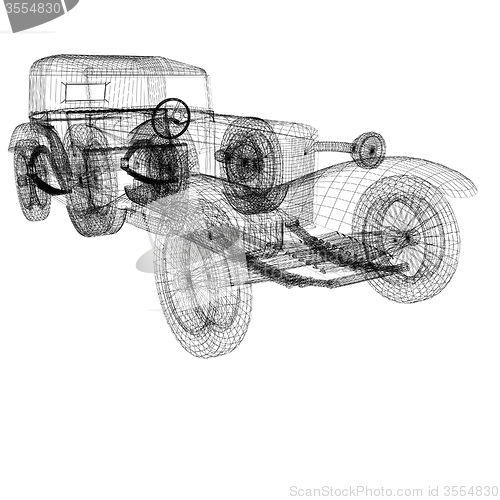 Image of 3d model retro car