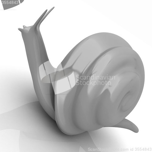 Image of 3d fantasy animal, snail on white background 